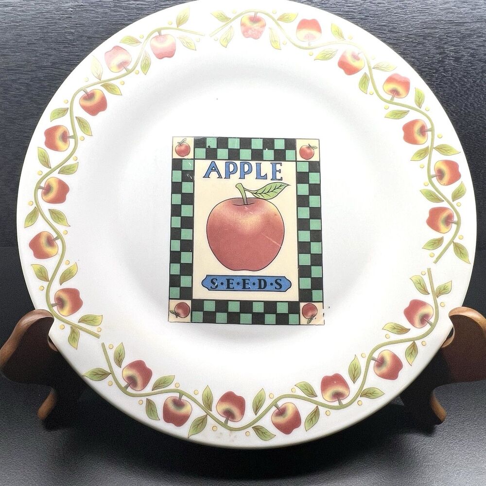 Emerald Collection~ China ~10.5” Apple Checkered Dinner Plate